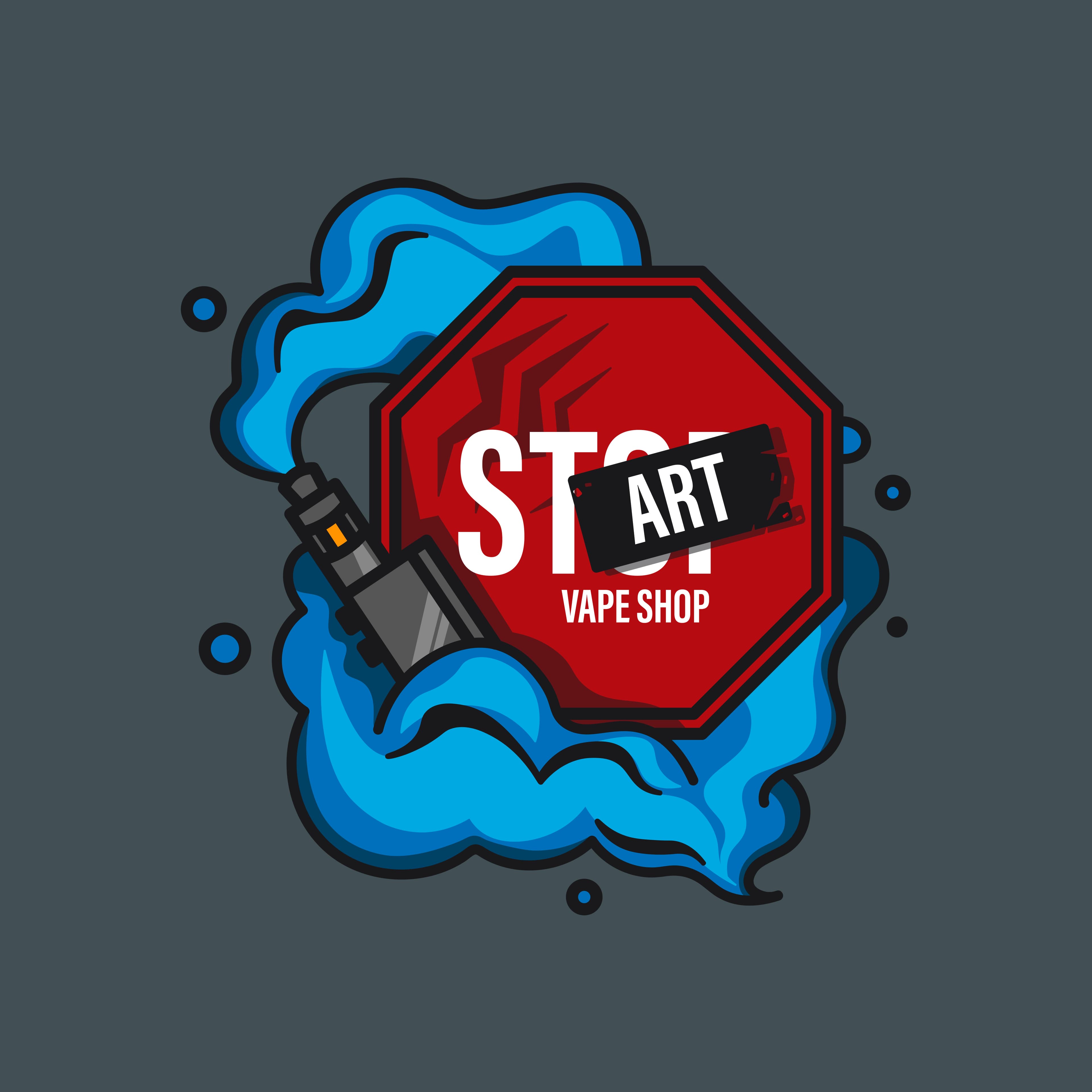 Логотип для vape shop "Start Vape Shop"